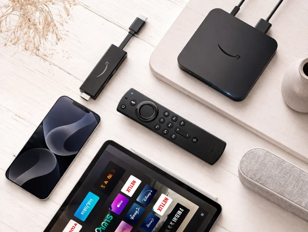 Compatible devices for IPTV Nordic streaming including Fire Stick and smart TV